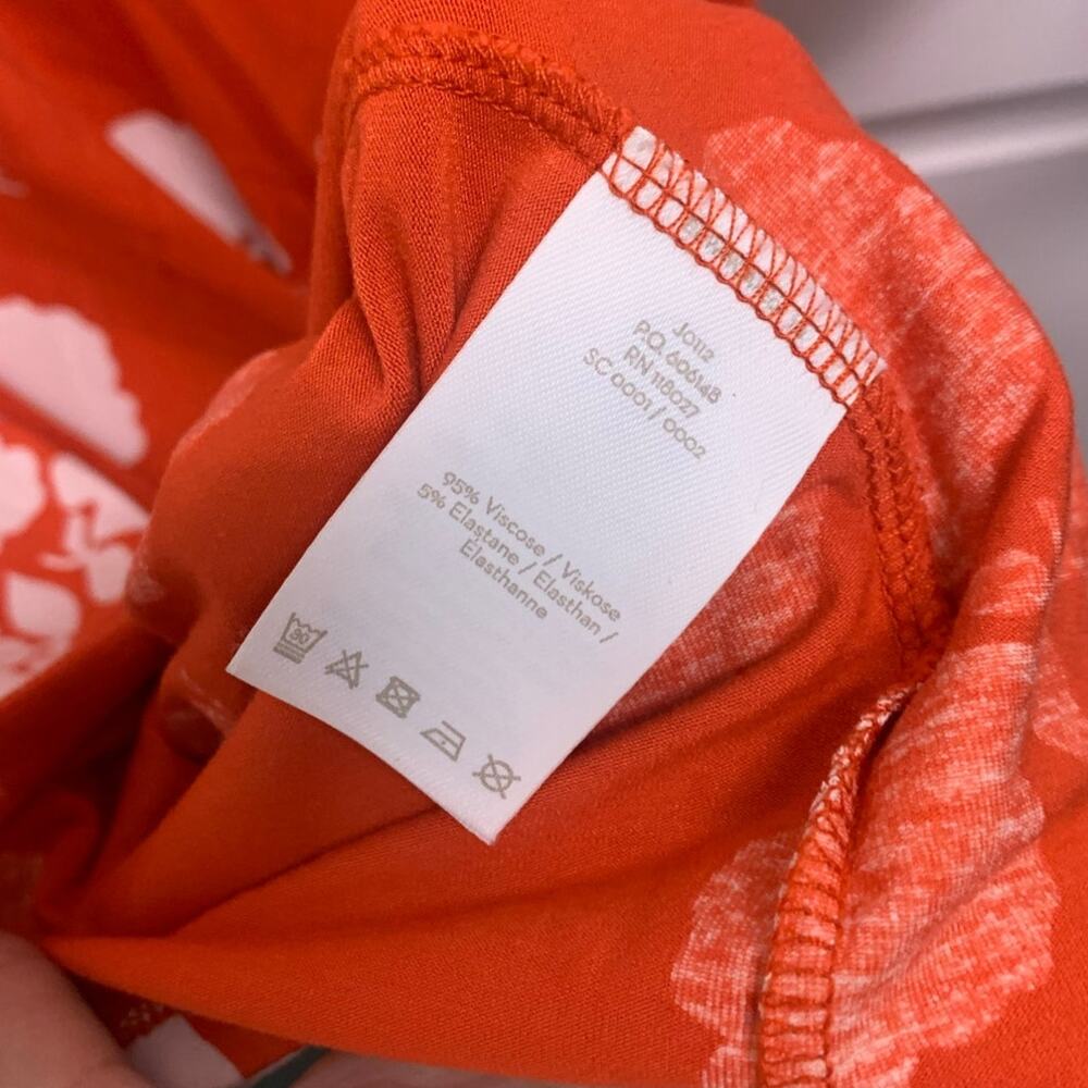 Boden Miriam Orange Print Jersey Dress sz 10 L - Picture 8 of 8